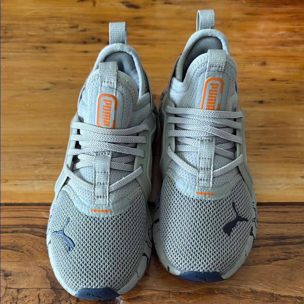 Puma Sneakers in Gray with Orange Highlights